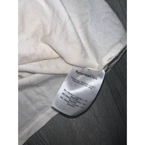 Reformation Ezlynn Knit Top Y2K Cream Womens Sz Small A004716 - Picture 6 of 7